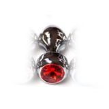 Silver butt plug with red jewel