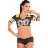 Sexy costume of the sportswoman of the football player black Fantasy Football