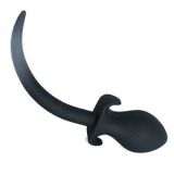 Black Silicone Butt Plug Puppy Tail Large