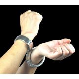 Stainless Steel Cross Fixed Bondage Handcuffs With Allen Driver & Screw