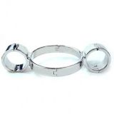 Unisex Luxury Stainless Steel Heavy Duty Neck-Wrist Siamese handcuffs по оптовой цене