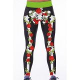 Leggings with fancy print rose on the bones