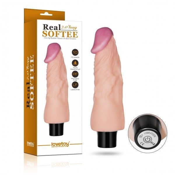 Вибратор-реалистик Real Softee Vibrating Dildo 7.0. Артикул: IXI46746