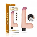 Realistic vibrator with testicles Real Softee 20,3
