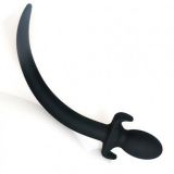 Black silicone butt plug doggy tail size Medium