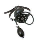 Leather mask with inflatable gag
