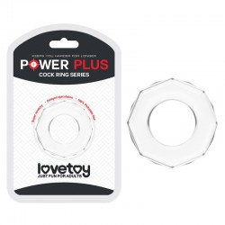 Прозрачное эрекционное кольцо в форме гайки Power Plus Cockring