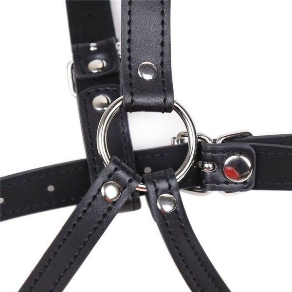 Red Rubber Lip Shape Faux Leather Harness Open Mouth Gag. Артикул: IXI48261