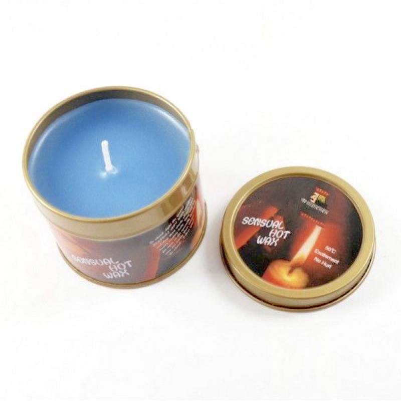 Свеча для бдсм игр с низкой температурой голубой воск Sensual Hot Wax. Артикул: IXI48263