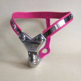 Male Model-T Stainless Steel most comfortable Chastity Belt PINK