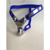 Male Model-T Stainless Steel most comfortable Chastity Belt BLUE