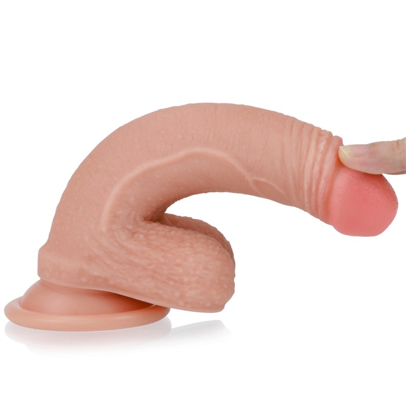 Реалистичный двухслойный фаллоимитатор телесный Dual layered Platinum Silicone Cock. Артикул: IXI48324