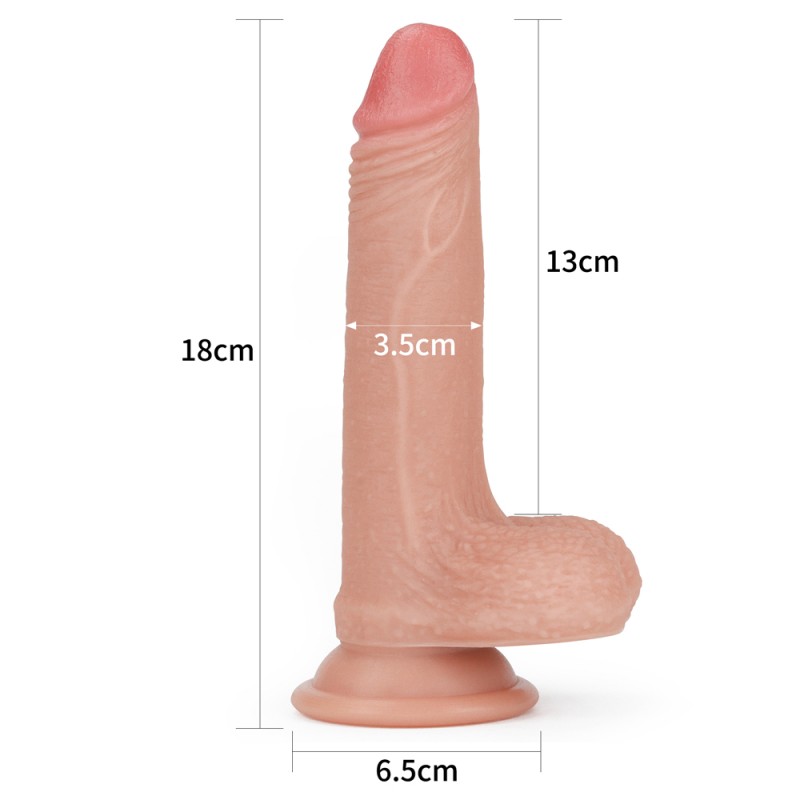 Реалистичный двухслойный фаллоимитатор телесный Dual layered Platinum Silicone Cock. Артикул: IXI48324