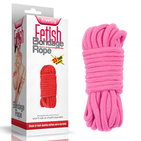 Розовая веревка для связывания Fetish Bondage Rope, 10 метров. Артикул: IXI48325