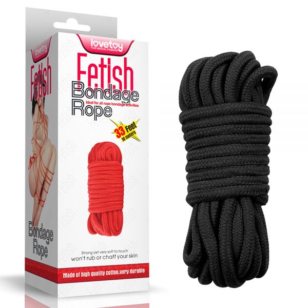 Черная веревка для связывания Fetish Bondage Rope, 10 метров. Артикул: IXI48326