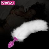 Fluffy tail anal plug pink