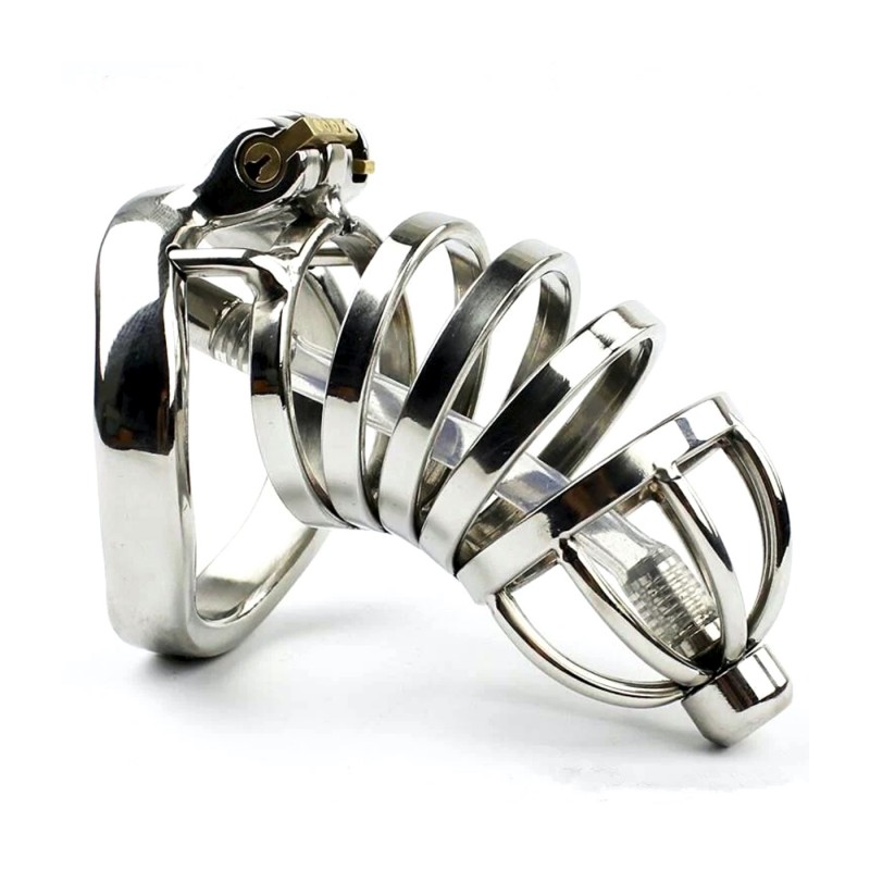 2016 New Stainless Steel Male Urethral Tube Chastity Device / Stainless Steel Chastity Cage ZC080. Артикул: IXI48352