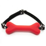 Black kiany gag for the mouth with a soft silicone cushion red