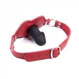 Red leather silicone Dildo