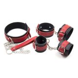    3  Bondage Hogtie Collar Black and Red