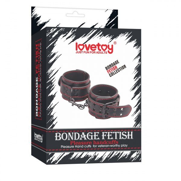 Универсальные кожаные наручники Bondage Fetish Pleasure Handcuffs. Артикул: IXI48839