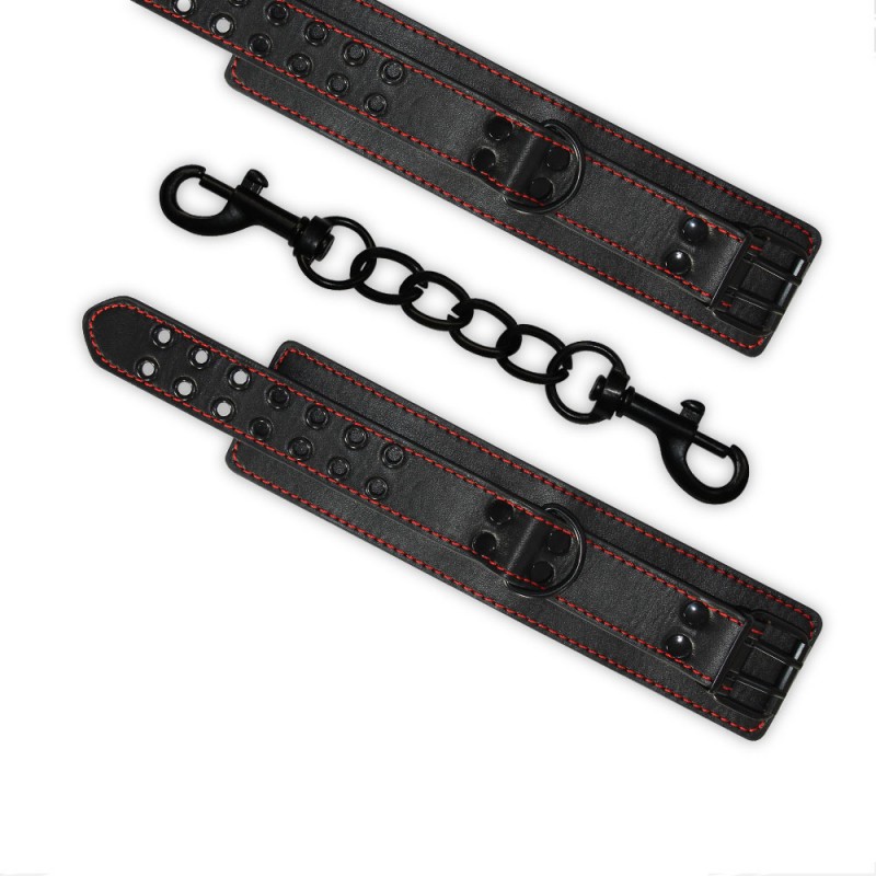Универсальные кожаные наручники Bondage Fetish Pleasure Handcuffs. Артикул: IXI48839