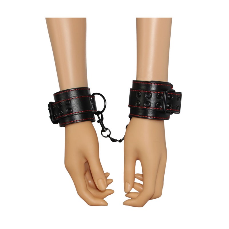 Универсальные кожаные наручники Bondage Fetish Pleasure Handcuffs. Артикул: IXI48839