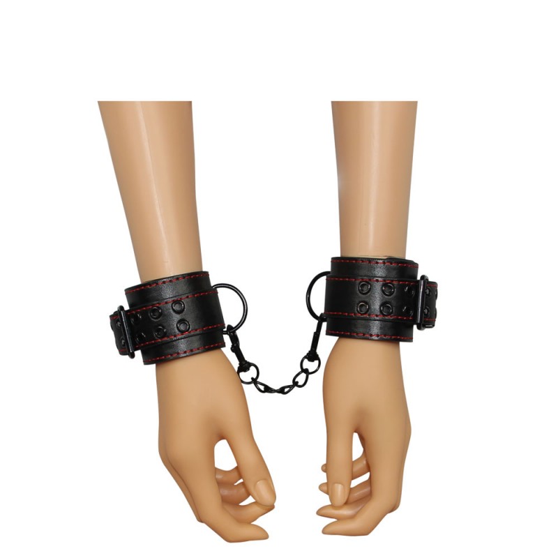 Универсальные кожаные наручники Bondage Fetish Pleasure Handcuffs. Артикул: IXI48839