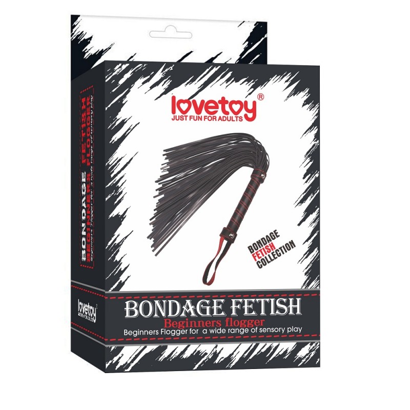 Плеть с рукояткой черно-красная Bondage Fetish Beginners Flogger. Артикул: IXI48840