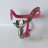 Male Chastity belt / Ergonomic stainless steel chastity belt - PINK