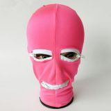 Pink latex mask with hole for mouth and eyes