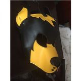 Yellow / Black Leather Dog hood