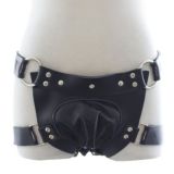 Mens leather lingerie bandage black