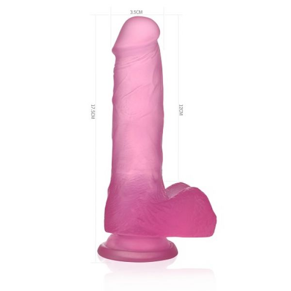 Силиконовый фаллоимитатор розовый Jelly Studs Crystal Dildo Medium. Артикул: IXI48996