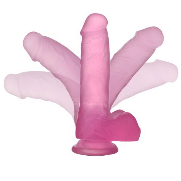 Силиконовый фаллоимитатор розовый Jelly Studs Crystal Dildo Medium. Артикул: IXI48996