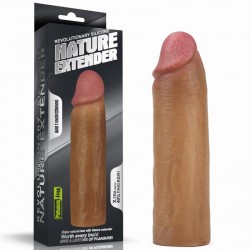 Супер реалистичная удлиняющая насадка на пенис коричневая Revolutionary Silicone Nature Extender по оптовой цене