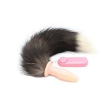 Silicone tube with dark fur tail