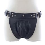 Leather Male Chastity Briefs for Gaspage Play