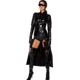 Gothic Black Wetlook Vinyl Dress