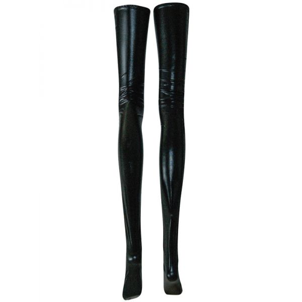 Sexy Black Faux Latex Stockings Ribbon Lace Up Back Fetish. Артикул: IXI50097