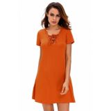Оранжевое платье в стиле кежуал