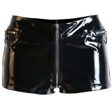 Black Sexy Wetlook Close-Fitting Zipped Pant