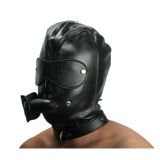 Leather mask with holes for mouth and eyes
