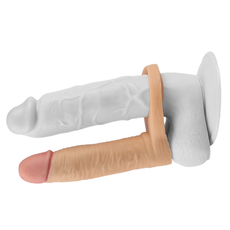 Насадка на член с анальным стимулятором The Ultra Soft Double 5.8. Артикул: IXI51391