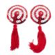 Red-white stikine with sequins and tassels
