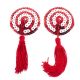 Red-white stikine with sequins and tassels Red-white stikine with sequins and tassels