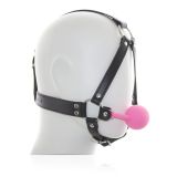 Black mask with pink gag