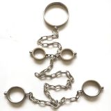 Stainless Steel handy handcuffs hand and Foot Neck has Metal Chain - Females