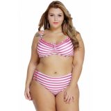 The red-and-white striped swimsuit