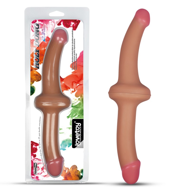Двухсторонний фаллоимитатор телесный Holy Dong Premium Silicone Double ended Dildo. Артикул: IXI53124